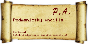 Podmaniczky Ancilla névjegykártya