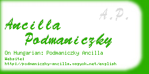 ancilla podmaniczky business card